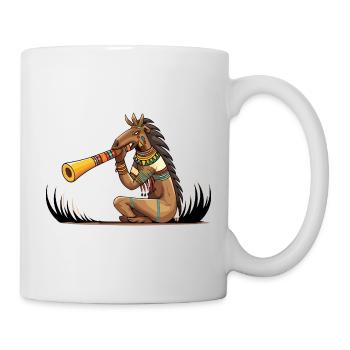 Tribal Horse Trumpeter Illustration - Mug - white - Right