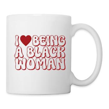 Motif de lettre bulle de femme noire fière - Mug blanc - blanc - Droite