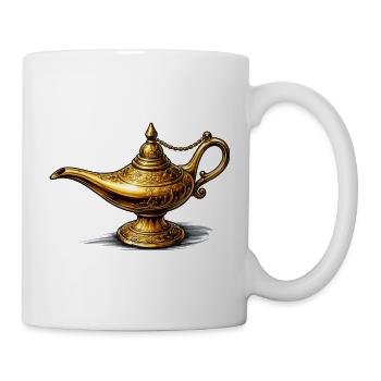 Ornement de lampe à huile dorée - Mug blanc - blanc - Droite