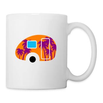 Caravan Palm Trees Holiday South Seas Camping Caravan Fan - Mug - white - Right