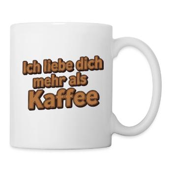 Je t’aime plus que le café – j’aime dire - Mug blanc - blanc - Droite