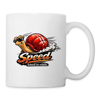 Speed Schnell ist relativ-Lustige Turbo Schnecke - Tasse - Weiß - Rechts