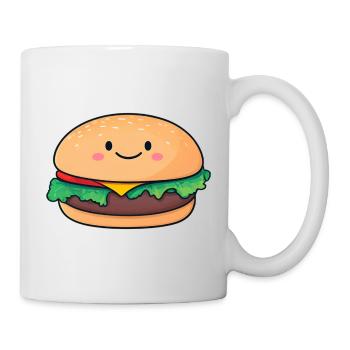 Kawaii Burger Lächelndes Motiv - Tasse - Weiß - Rechts
