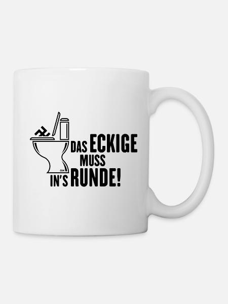 Le carré doit être en rond ! (Contre la droite / Noir) - Mug blanc - blanc