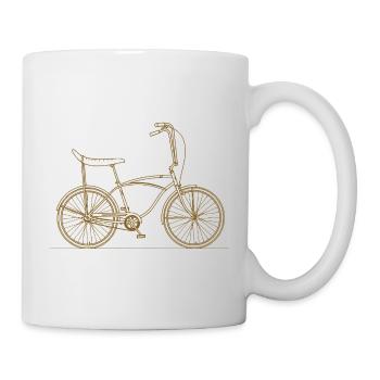 Silhouette vintage de vélo Bonanza années 80 à 90 - Mug blanc - blanc - Droite