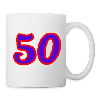 50. 50 JAHRE. 50-JÄHRIGES JUBILÄUM. 50-JÄHRIGES JUBILÄUM. - Tasse - Weiß - Rechts