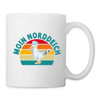 Nordsee Urlaub MOIN NORDDEICH Lustiges - Tasse - Weiß - Rechts