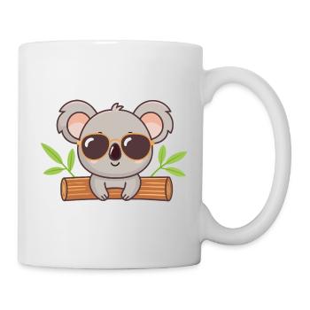 Chic koala on trunk with glasses - Mug - white - Right