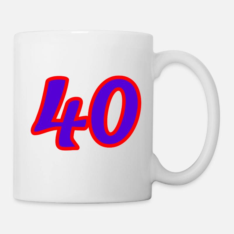 40. 40 ANS. 40e ANNIVERSAIRE. ANNIVERSAIRE 40 ANS. - Mug blanc - blanc