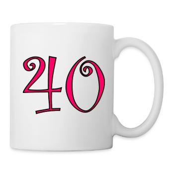 40. 40 YEARS. 40th ANNIVERSARY. 40 YEARS ANNIVERSARY. - Mug - white - Right