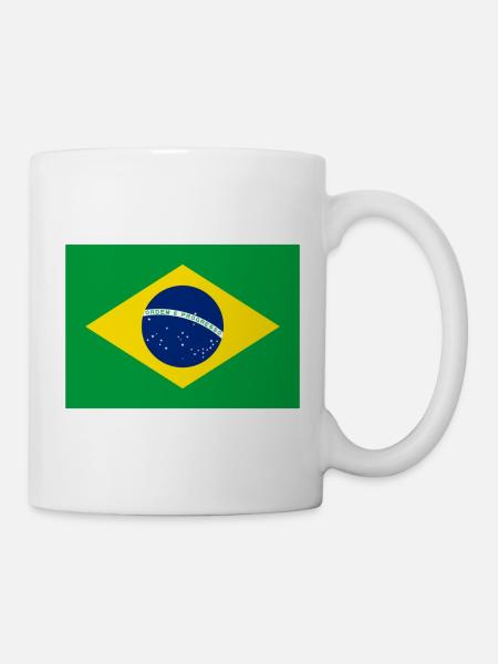 Imprimé géométrique du drapeau brésilien - Mug blanc - blanc