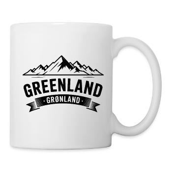 Grönland – Grönland / Grønland-Abzeichen - Tasse - Weiß - Rechts