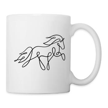 Icelandic horse in tölt as a one-liner - Mug - white - Right