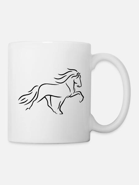 Icelandic horse tölter in line style - Mug - white