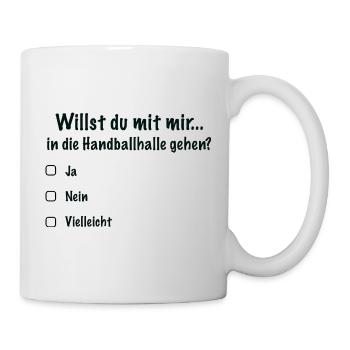 Handball Date Saying Invitation (Black) - Mug - white - Right