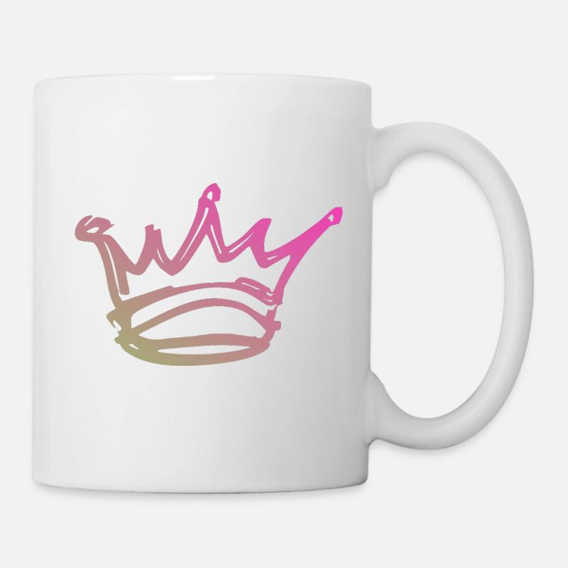 Croquis de couronne en dégradé - Mug blanc - blanc