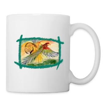 Aras au-dessus de la forêt tropicale - Mug blanc - blanc - Droite