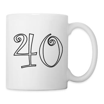 40. 40 ANS. 40e ANNIVERSAIRE. ANNIVERSAIRE 40 ANS. - Mug blanc - blanc - Droite