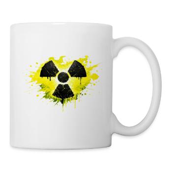 Radioaktiv Warnsymbol im Splash Design  - Tasse - Weiß - Rechts