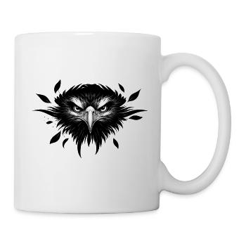 Greifvogel Blick – Stärke & Freiheit  - Tasse - Weiß - Rechts