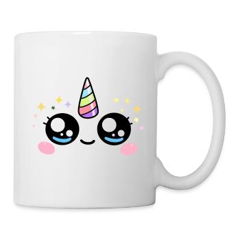Einhornaugen Kawaii – Niedliche magische Augen - Tasse - Weiß - Rechts