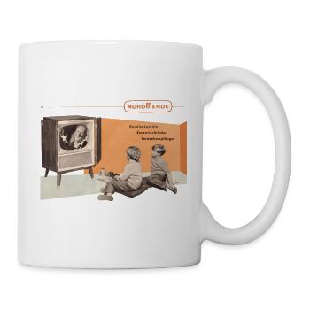 Nordmende Retro TV Mit Kindern Vor Dem Bildschirm - Tasse - Weiß - Rechts