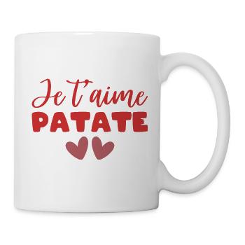 Je t'aime Patate Saint Valentin Homme Femme Couple - Mug blanc - blanc - Droite