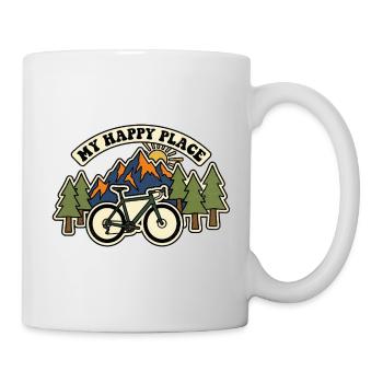 Mein Happy Place Kiesradfeld - Tasse - Weiß - Rechts