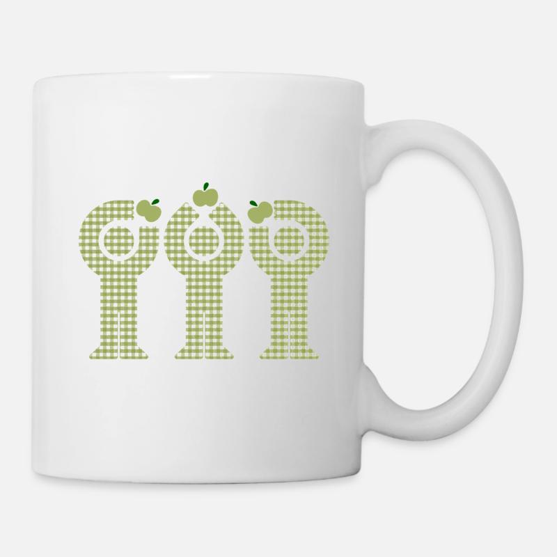 Green Gingham Minis Apfelfiguren - Tasse - Weiß