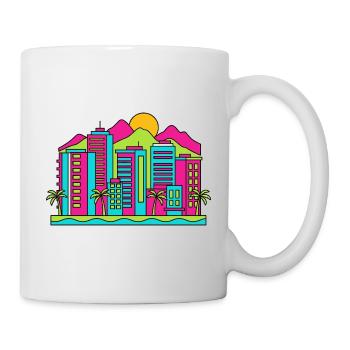 Sunshine Coast City Skyline Beach Art moderne - Mug blanc - blanc - Droite