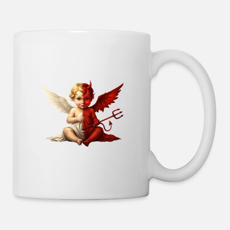 Double Ange Chérubin Démon - Mug blanc - blanc