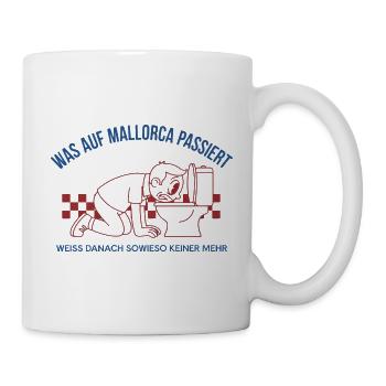 Personne ne sait ce qui se passe à Majorque. WC Humour - Mug blanc - blanc - Droite