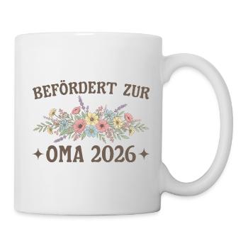 Promue Grand-mère 2026 Fleurs - Mug blanc - blanc - Droite