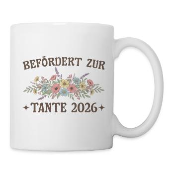 Promoted to Aunt 2026 Flowers - Mug - white - Right