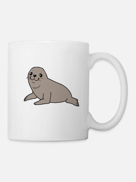 Seehund Robben T-shirt Geschenk Norddeutschland - Tasse - Weiß