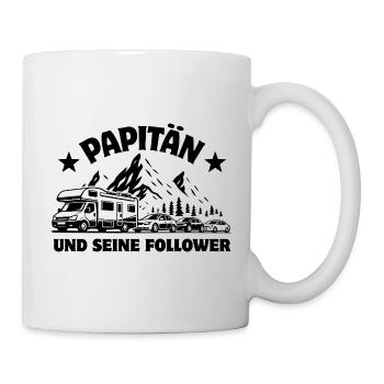 Papitän und seine Follower - Camper - Stau - Tasse - Weiß - Rechts