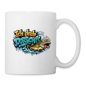 Je photographie des poissons graffitis de morue - Mug blanc - blanc - Droite