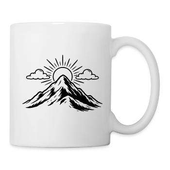 Icône du paysage naturel des montagnes - Mug blanc - blanc - Droite