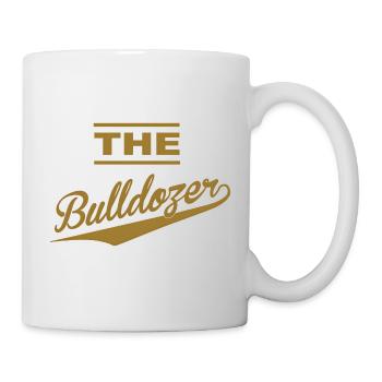 Le design typographique vintage du sport Bulldozer - Mug blanc - blanc - Droite