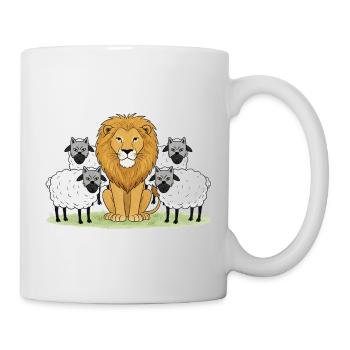 Lion au centre et compagnons laineux - Mug blanc - blanc - Droite