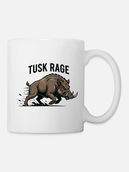 Tusk Rage Wildschweinstärke - Tasse - Weiß