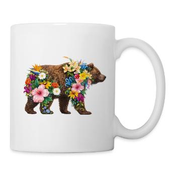 Bär aus wilden Blumen  - Tasse - Weiß - Rechts