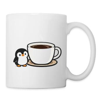 Pingouin à café avec design de tasse - Mug blanc - blanc - Droite