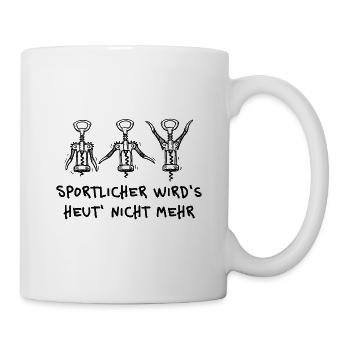 Sportlicher wird’s nicht – Lustiger Bier Spruch - Tasse - Weiß - Rechts