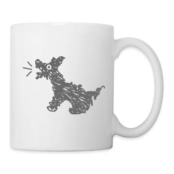 Lustiger bellender Hund  - Tasse - Weiß - Rechts