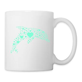 Motif de cœur de dauphin - Mug blanc - blanc - Droite