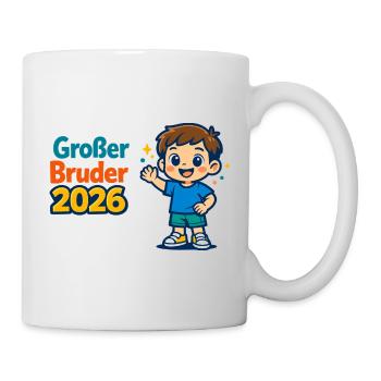 Großer Bruder 2026 Kinder Geschenk - Tasse - Weiß - Rechts
