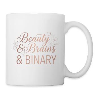 Beauty & Brains & Binary – Floral Tech Design - Mug - white - Right