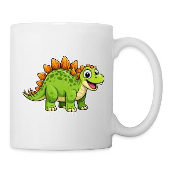 Fröhlicher Dino Stegosaurus - Tasse - Weiß - Rechts