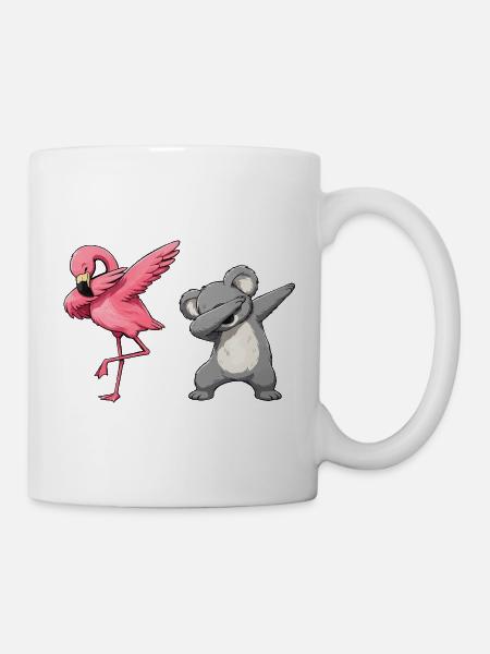 Flamingo Koala Dab Duo - Tasse - Weiß